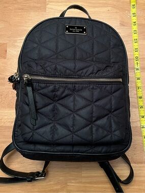 kate spade Black Quilted Mini Backpack with Front Zip